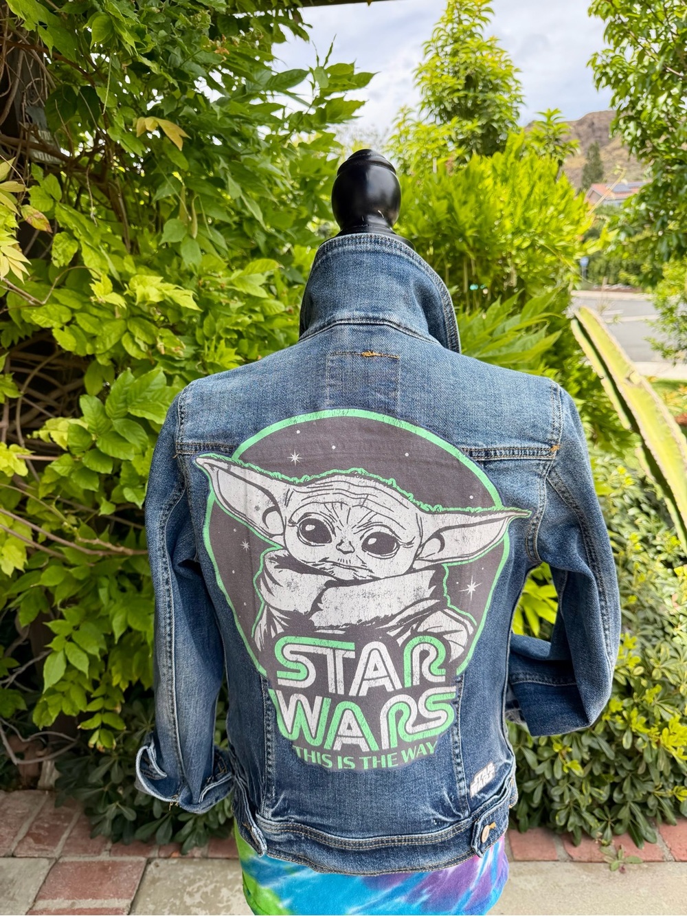 Women's Star Wars "This Is The Way" Distressed Mossimo Jean Jacket-XS